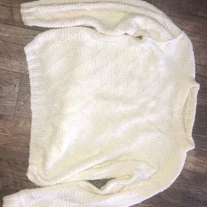 White knitted sweater